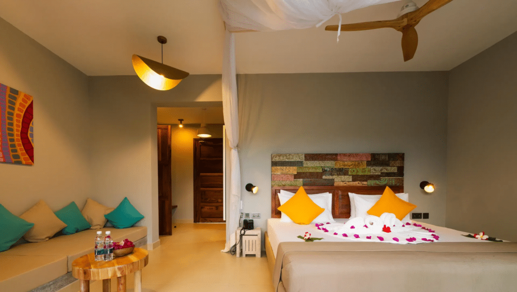 legendary zanzibar beach resort standard room bedroom lounge